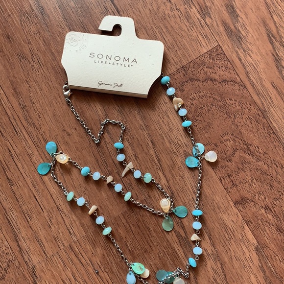 NWT SONOMA Life+Style genuine shell necklace+earrings bundle - Picture 5 of 6